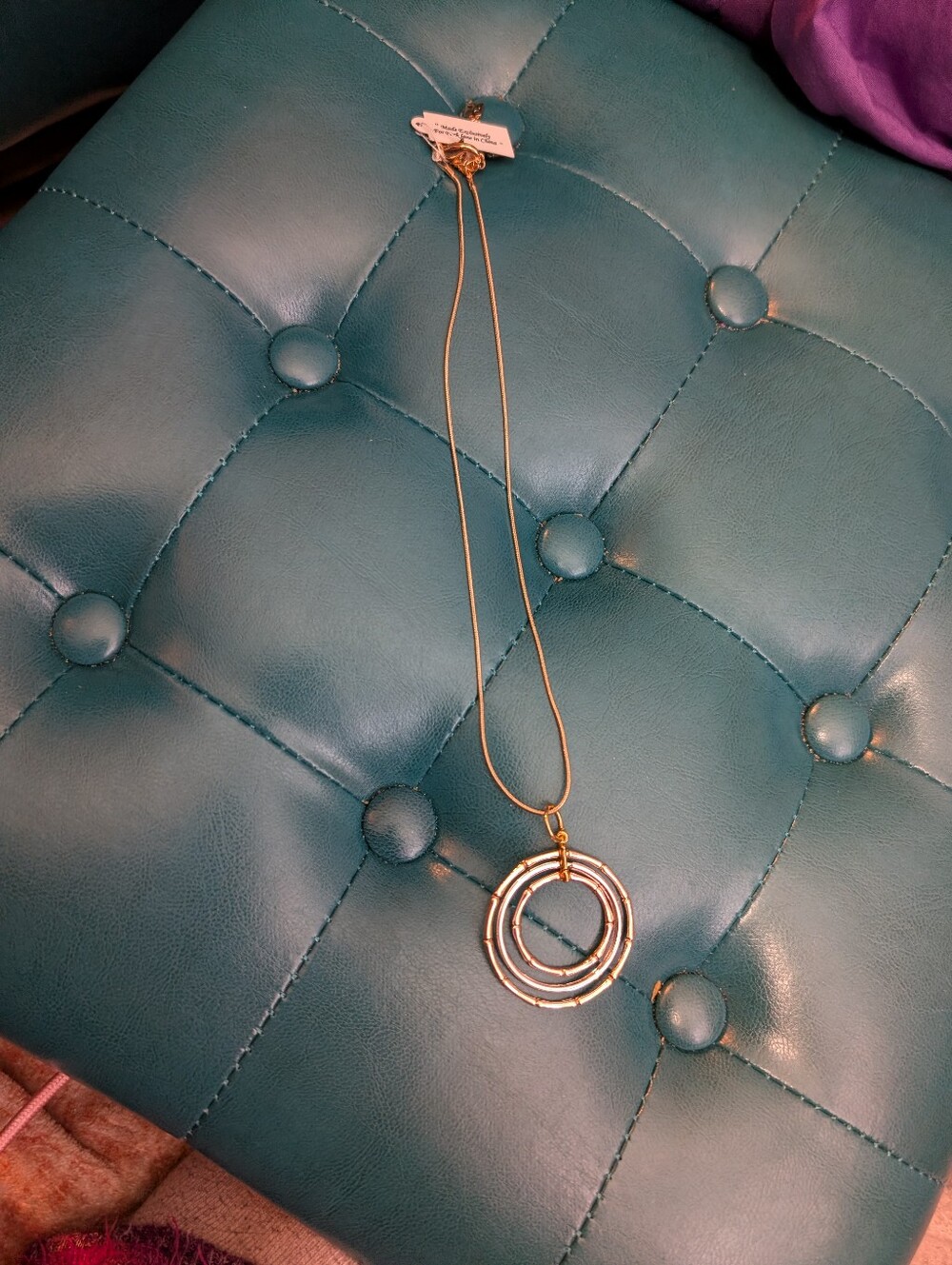 Park Lane Gold Triple Circle Pendant Necklace